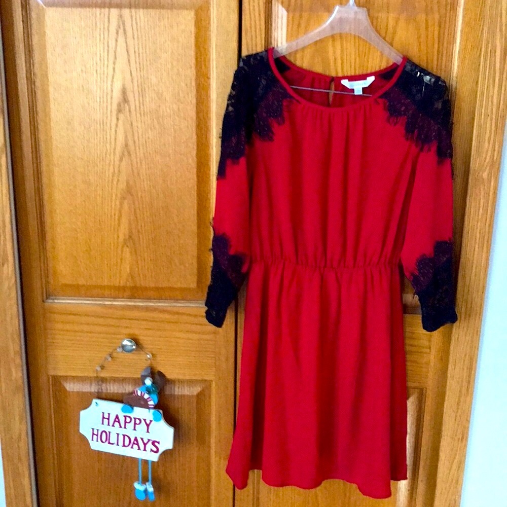 Charming Charlie sheer women’s dress. Size S. Great light weight holiday dress.